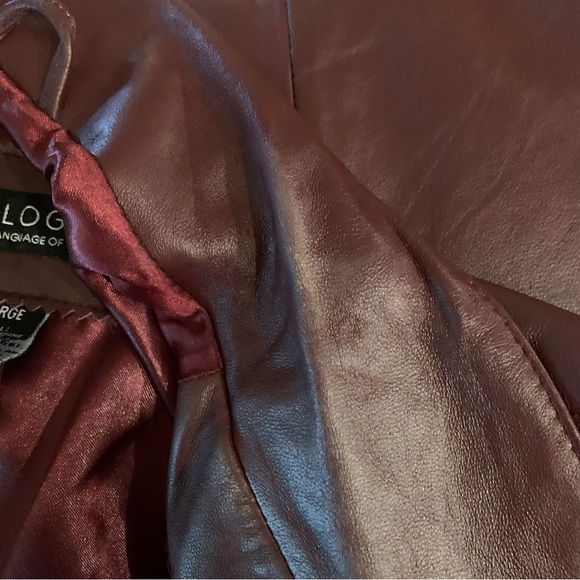 FINAL PRICE Dialogue vintage wine leather button front lined jacket size Large - Picture 12 of 13